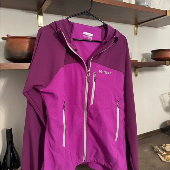 Women’s purple MARMOT jacket with hood - Picture 3 of 13